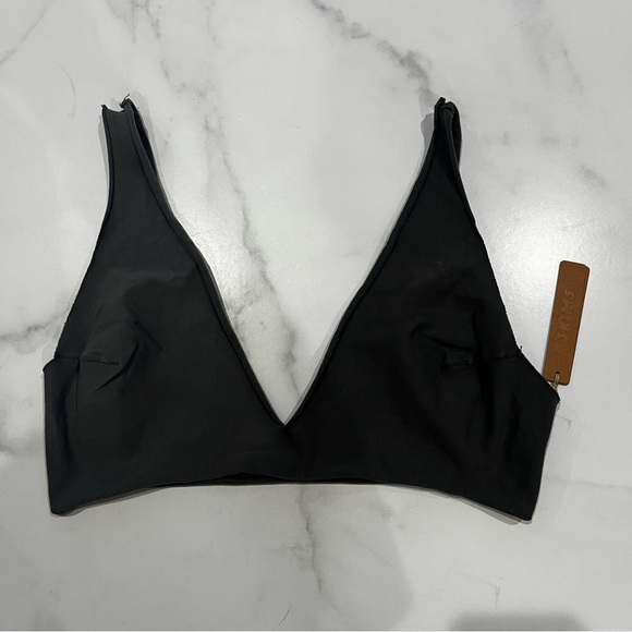 New SKIMS by Kim Kardashian Raw Edge Triangle Bralette in Gunmetal Size XL - Picture 5 of 9